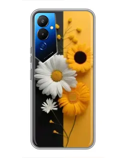 Чехол для TECNO POVA 4 (LG7n) с картинкой «Подсолнух и ромашка»