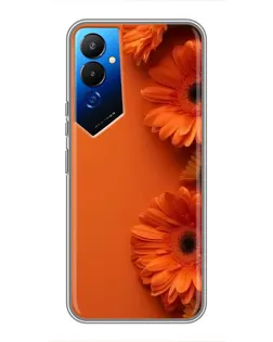 Чехол для TECNO POVA 4 (LG7n) с картинкой «Оранжевые герберы»