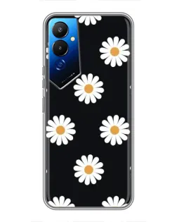 Чохол для TECNO POVA 4 (LG7n) з картинкою «Ромашки на чорному»