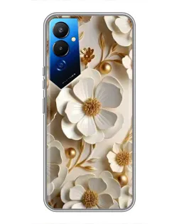 Чехол для TECNO POVA 4 (LG7n) с картинкой «Белие бумажние  цвети»