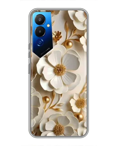 Чехол для TECNO POVA 4 (LG7n) с картинкой «Белие бумажние  цвети»