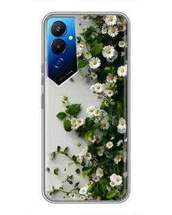 Чехол для TECNO POVA 4 (LG7n) с картинкой «Ветка мелких белых цветов»