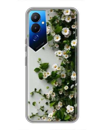 Чехол для TECNO POVA 4 (LG7n) с картинкой «Ветка мелких белых цветов»