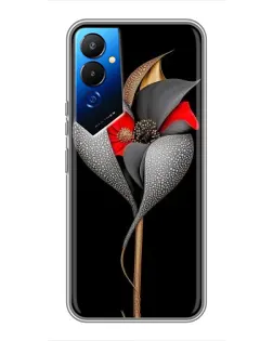 Чехол для TECNO POVA 4 (LG7n) с картинкой «Серебряный фантазийный цветок»