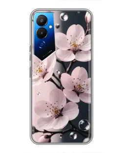 Чехол для TECNO POVA 4 (LG7n) с картинкой «Нежная сакура и капли»