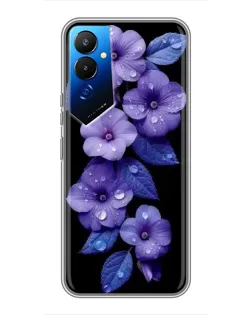 Чехол для TECNO POVA 4 (LG7n) с картинкой «Фиолетовые цветы с росою»