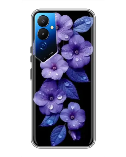 Чехол для TECNO POVA 4 (LG7n) с картинкой «Фиолетовые цветы с росою»
