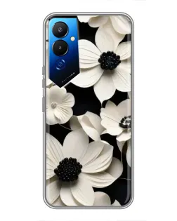 Чехол для TECNO POVA 4 (LG7n) с картинкой «Объемные белые цветы»