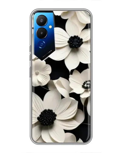 Чехол для TECNO POVA 4 (LG7n) с картинкой «Объемные белые цветы»