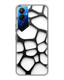 Чехол для TECNO POVA 4 (LG7n) с картинкой «Белая объемная сетка»