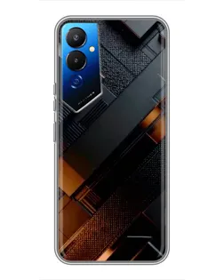 Чохол для TECNO POVA 4 (LG7n) з картинкою «Чорні геометричні блоки»