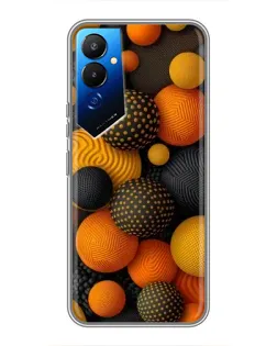 Чохол для TECNO POVA 4 (LG7n) з картинкою «Об'ємні помаранчеві сфери»