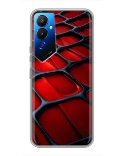 Чохол для TECNO POVA 4 (LG7n) з картинкою «Червона глянцева сітка»