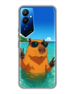 Чехол для TECNO POVA 4 (LG7n) с картинкой «Морская капибара»