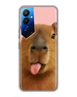 Чехол для TECNO POVA 4 (LG7n) с картинкой «Капибара с языком»