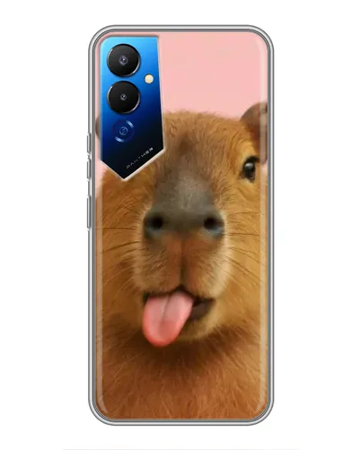 Чехол для TECNO POVA 4 (LG7n) с картинкой «Капибара с языком»