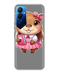 Чехол для TECNO POVA 4 (LG7n) с картинкой «Девочка капибара»