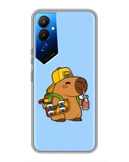 Чехол для TECNO POVA 4 (LG7n) с картинкой «Капибара на скейте»