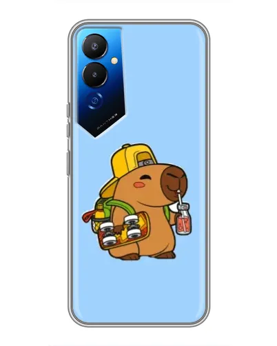 Чехол для TECNO POVA 4 (LG7n) с картинкой «Капибара на скейте»
