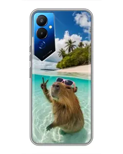 Чехол для TECNO POVA 4 (LG7n) с картинкой «Капибара на море»