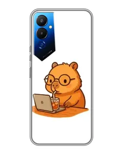 Чехол для TECNO POVA 4 (LG7n) с картинкой «Капибара с ноутбуком»