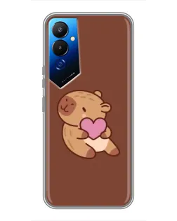 Чехол для TECNO POVA 4 (LG7n) с картинкой «Капибара с сердцем»