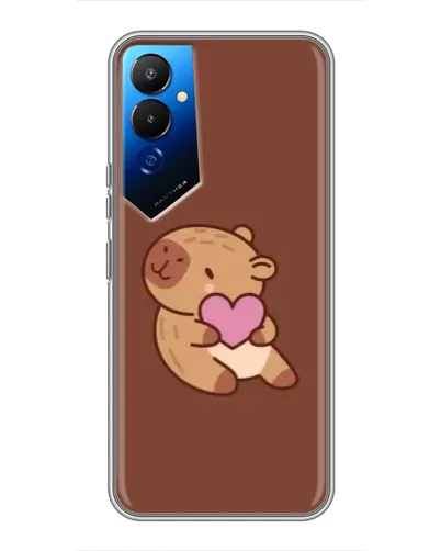 Чехол для TECNO POVA 4 (LG7n) с картинкой «Капибара с сердцем»