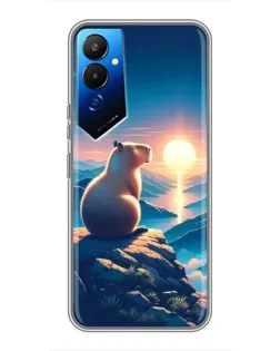 Чехол для TECNO POVA 4 (LG7n) с картинкой «Закат солнца с капибарой»