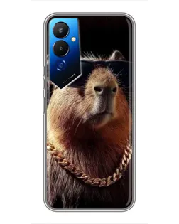 Чехол для TECNO POVA 4 (LG7n) с картинкой «Капибара золотая цепь»