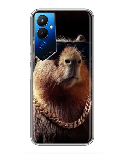 Чехол для TECNO POVA 4 (LG7n) с картинкой «Капибара золотая цепь»