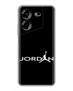 Чехол для TECNO POVA 5 (LG7n) с картинкой «Jordan White Logo»