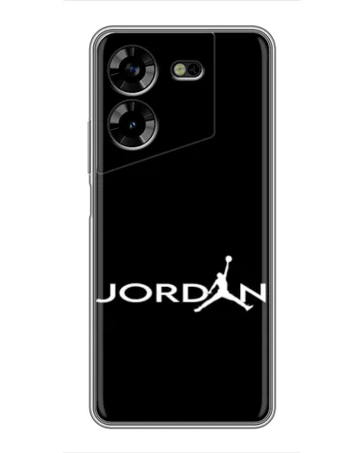 Чехол для TECNO POVA 5 (LG7n) с картинкой «Jordan White Logo»