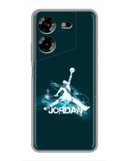 Чехол для TECNO POVA 5 (LG7n) с картинкой «Jordan Blue Fire»