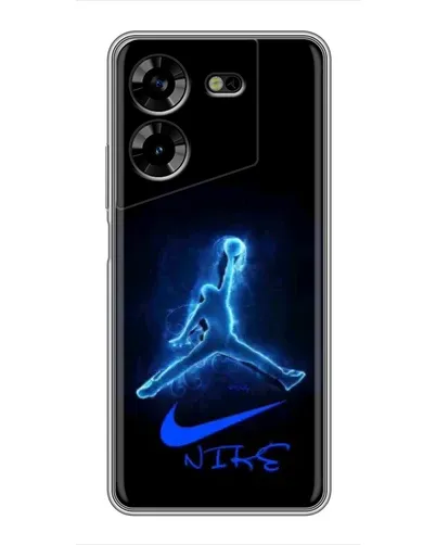 Чехол для TECNO POVA 5 (LG7n) с картинкой «Jordan Neon Blue»