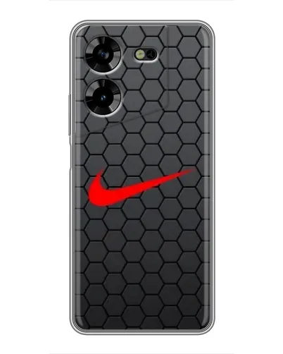 Чехол для TECNO POVA 5 (LG7n) с картинкой «Nike — карбоновая сетка»