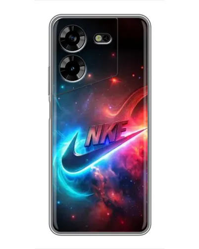Чехол для TECNO POVA 5 (LG7n) с картинкой «Огненный логотип Nike»