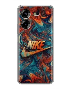 Чехол для TECNO POVA 5 (LG7n) с картинкой «Nike в абстракции»