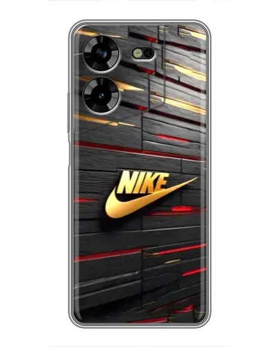 Чехол для TECNO POVA 5 (LG7n) с картинкой «Золотой Nike на металле»