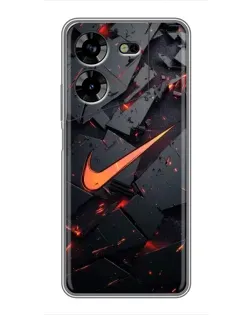 Чехол для TECNO POVA 5 (LG7n) с картинкой «Nike — эффект разломов»