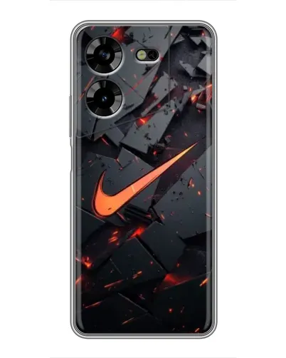 Чехол для TECNO POVA 5 (LG7n) с картинкой «Nike — эффект разломов»