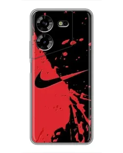 Чохол для TECNO POVA 5 (LG7n) з картинкою «Червоні бризки Nike»