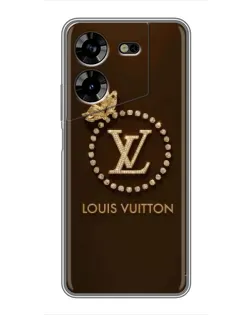 Чохол для TECNO POVA 5 (LG7n) з картинкою «LV — золота печатка»
