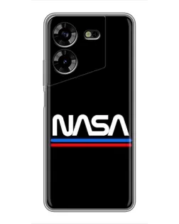 Чехол для TECNO POVA 5 (LG7n) с картинкой «NASA — классика Red Blue» Чехол для TECNO POVA 5 (LG7n) с картинкой «NASA — классика Red Blue»