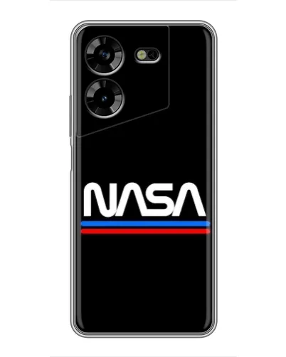 Чехол для TECNO POVA 5 (LG7n) с картинкой «NASA — классика Red Blue»