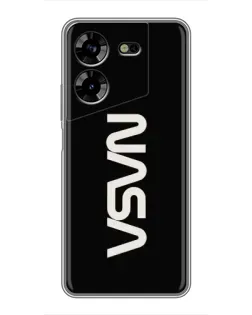 Чехол для TECNO POVA 5 (LG7n) с картинкой «NASA — вертикальный логотип»