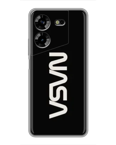 Чехол для TECNO POVA 5 (LG7n) с картинкой «NASA — вертикальный логотип»