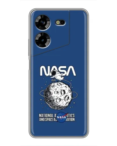 Чехол для TECNO POVA 5 (LG7n) с картинкой «NASA — лунная миссия»