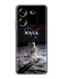 Чехол для TECNO POVA 5 (LG7n) с картинкой «Астронавт на Луне»