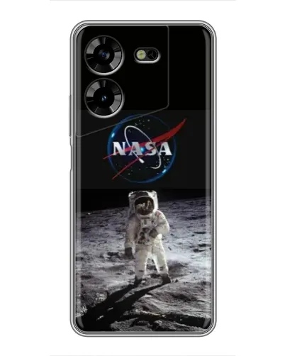 Чехол для TECNO POVA 5 (LG7n) с картинкой «Астронавт на Луне»