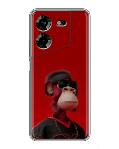 Чехол для TECNO POVA 5 (LG7n) с картинкой «Bored Ape в красном»